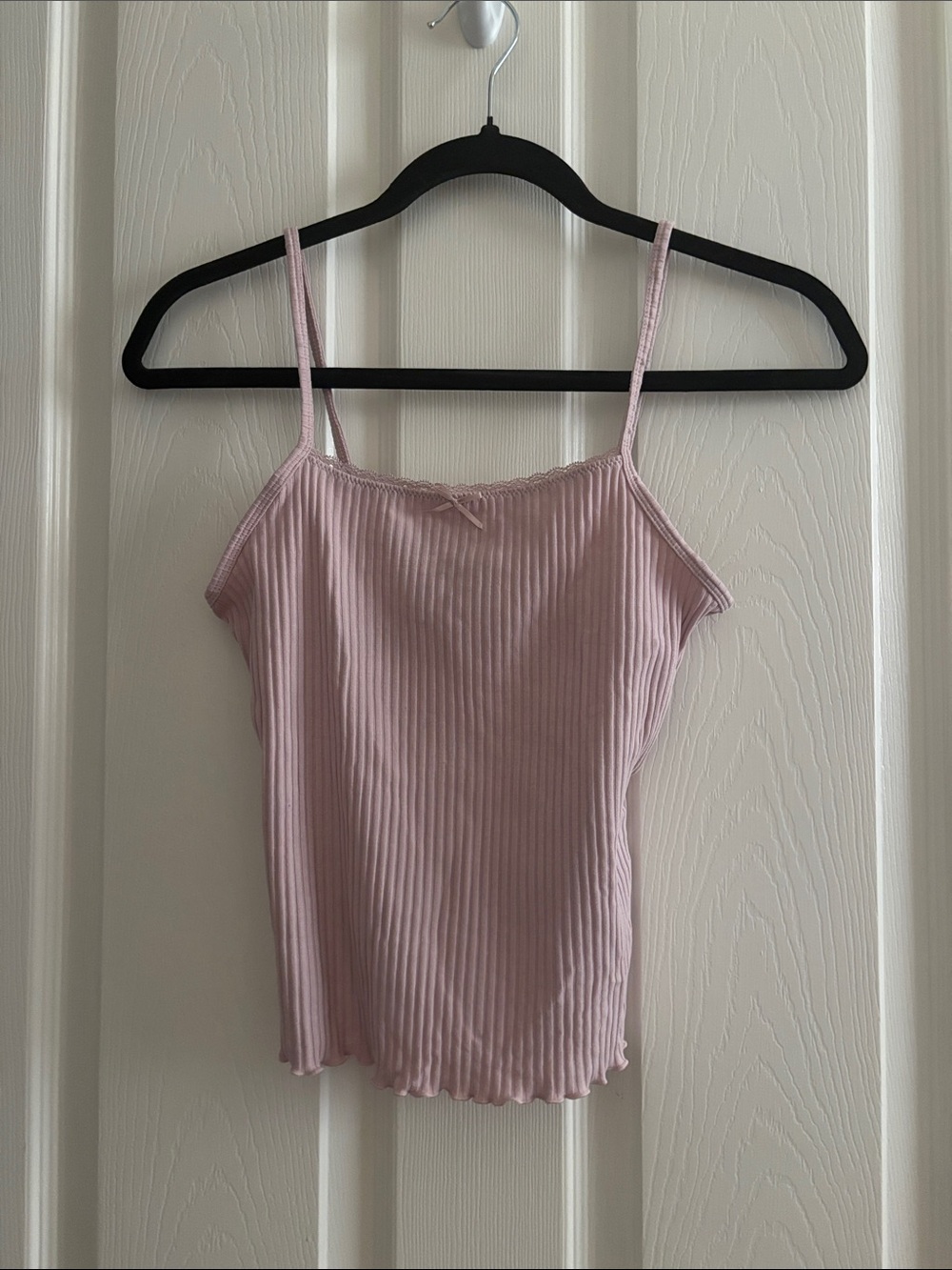 H&M Ribbed Spaghetti Strap Camisole - Light Pink